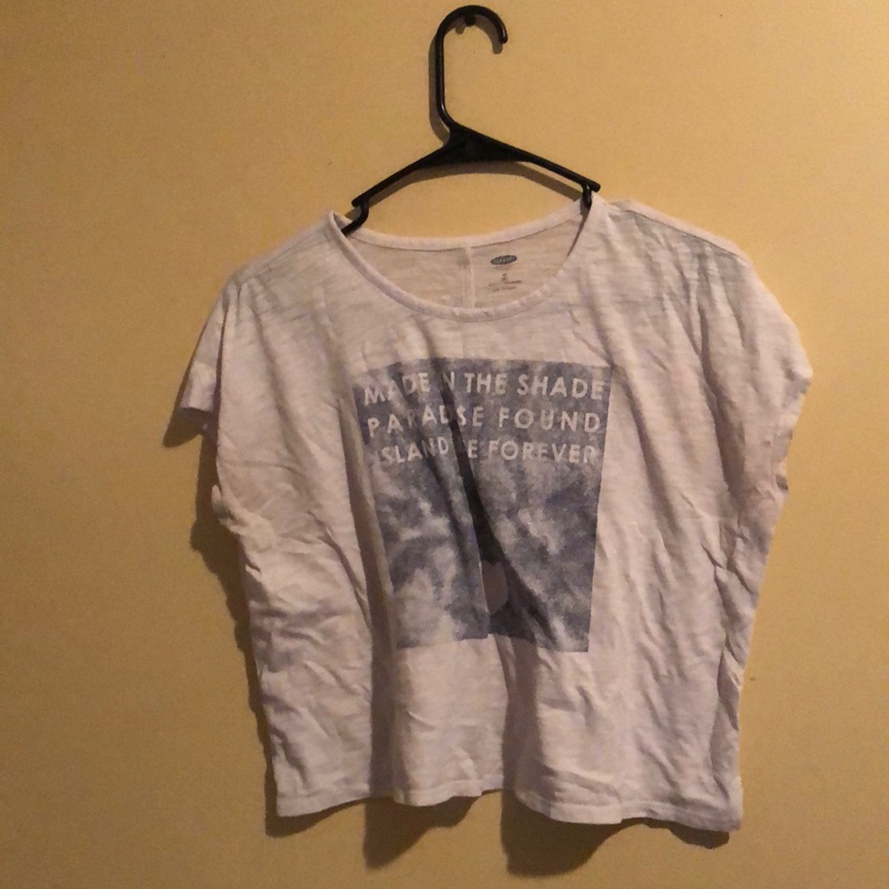 Old Navy, white t-shirt with writing, womens M